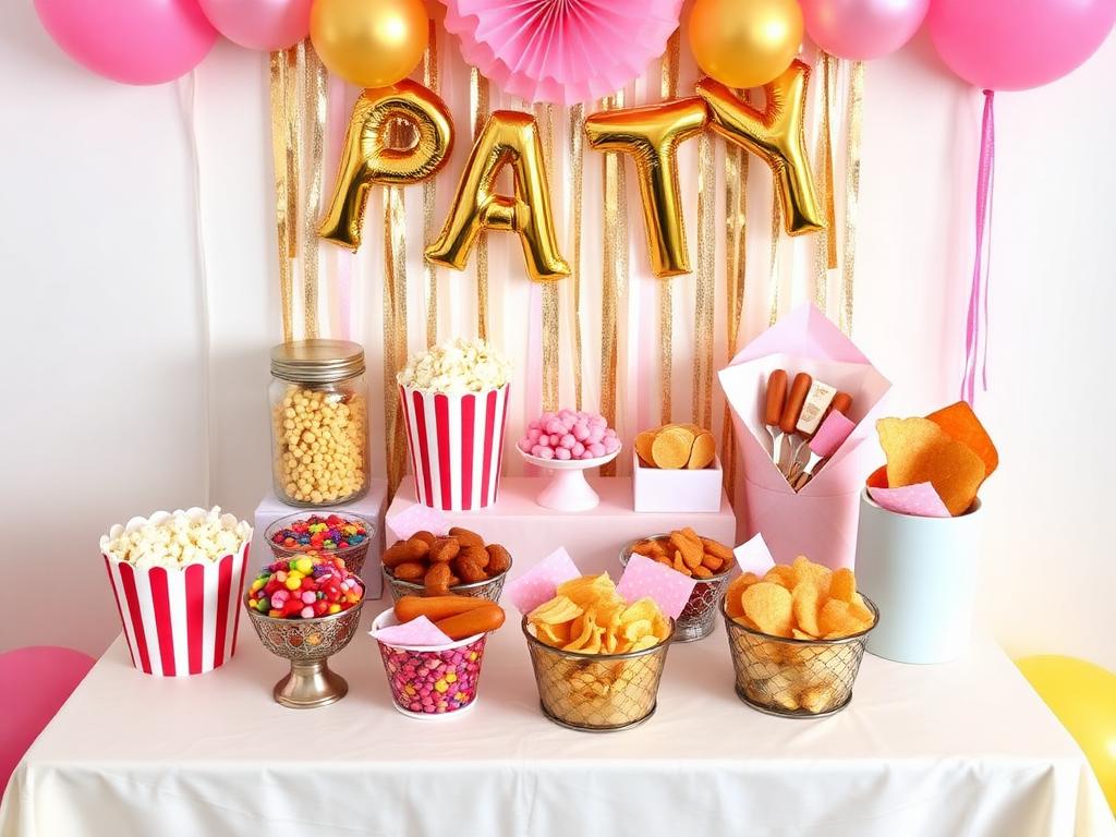 Mesa de snacks para eventos